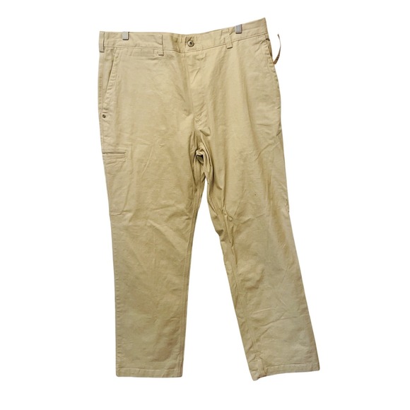 Duluth Trading Co Mens Pants 36x32 Beige Flex Fire Hose‎ Reg.Fit Work Casual nwt - Picture 1 of 8